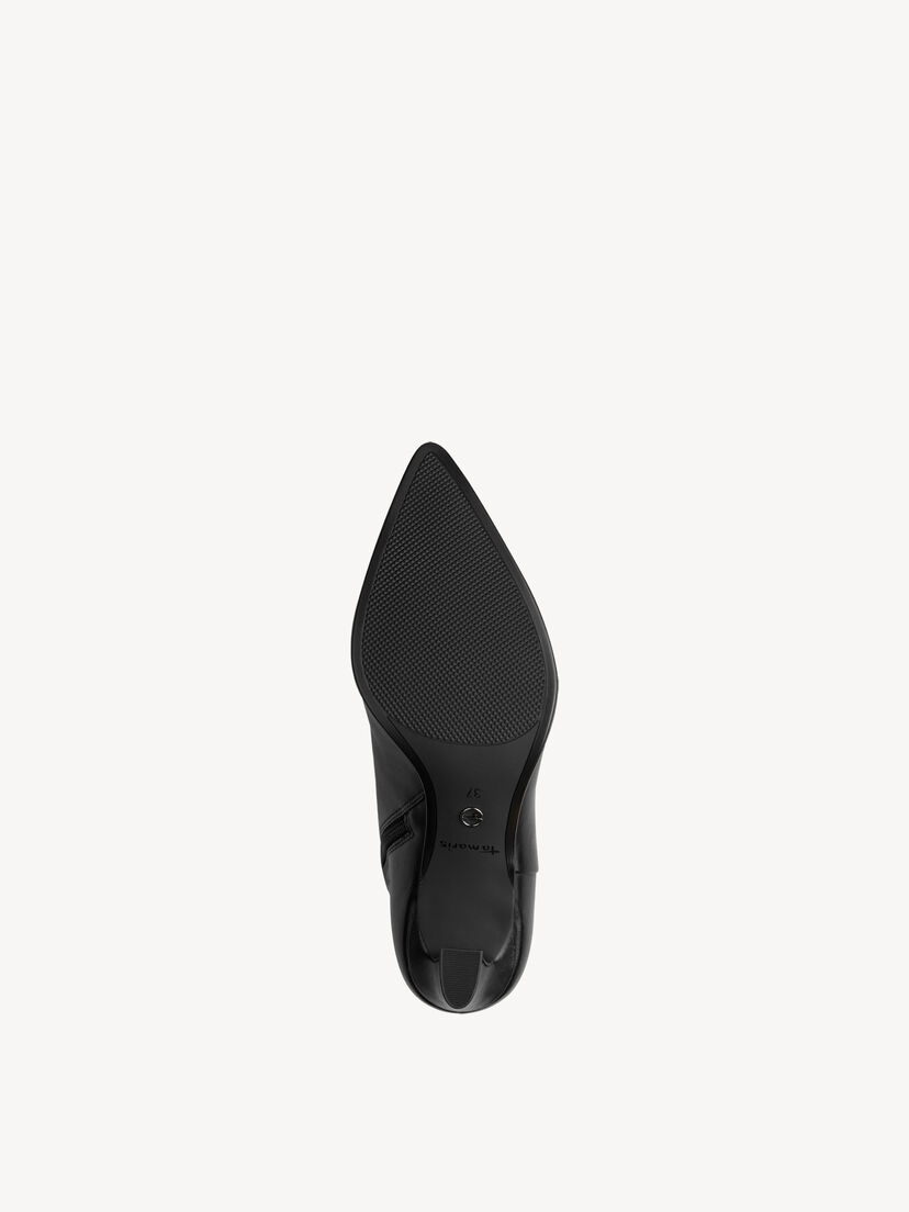 Leren Enkellaarsje - zwart, BLACK LEATHER, hi-res