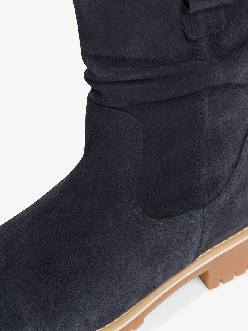 Leren Enkellaarsje - blauw warme voering, NAVY, hi-res