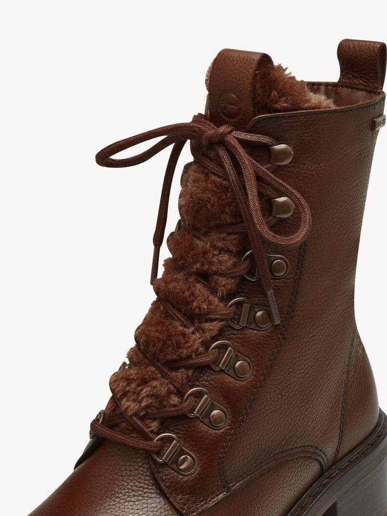 Leather Bootie - brown warm lining, COGNAC, hi-res