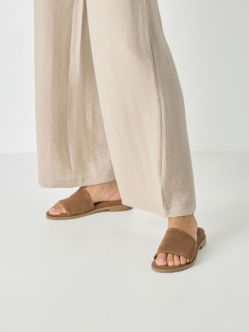 Lederpantolette - braun, BROWN, hi-res