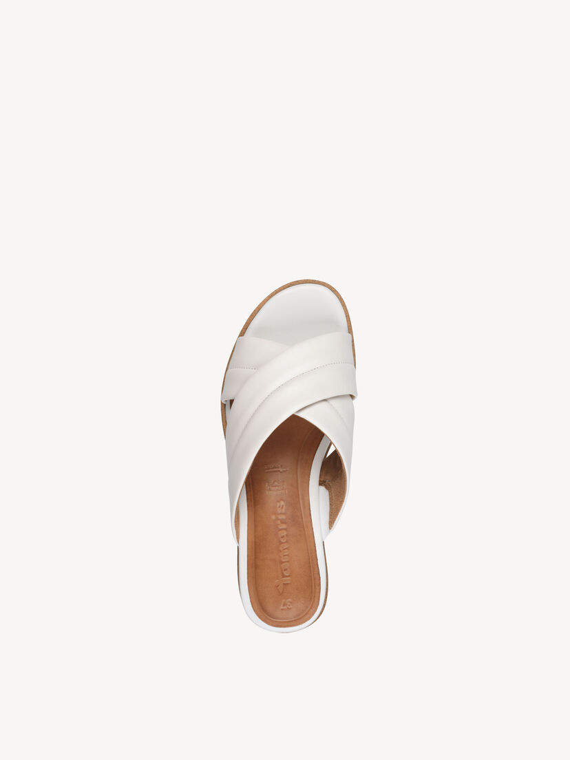 Leren Slipper - wit, WHITE, hi-res