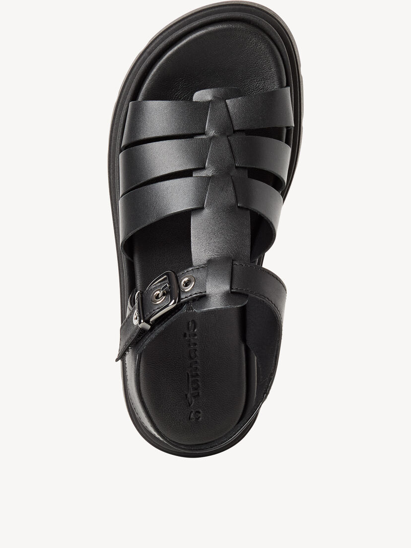 Sandaaltje, BLACK LEATHER, hi-res