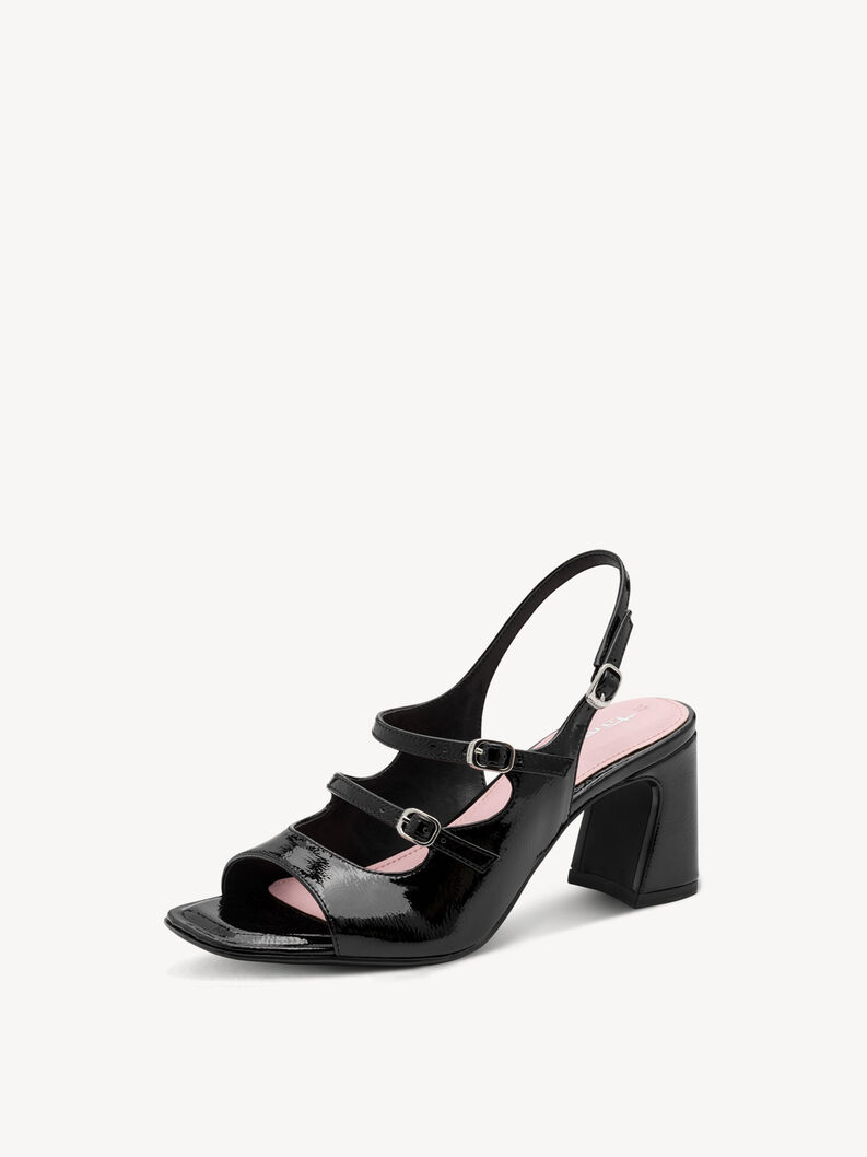 Sandale &agrave; talon - noir, BLACK, hi-res