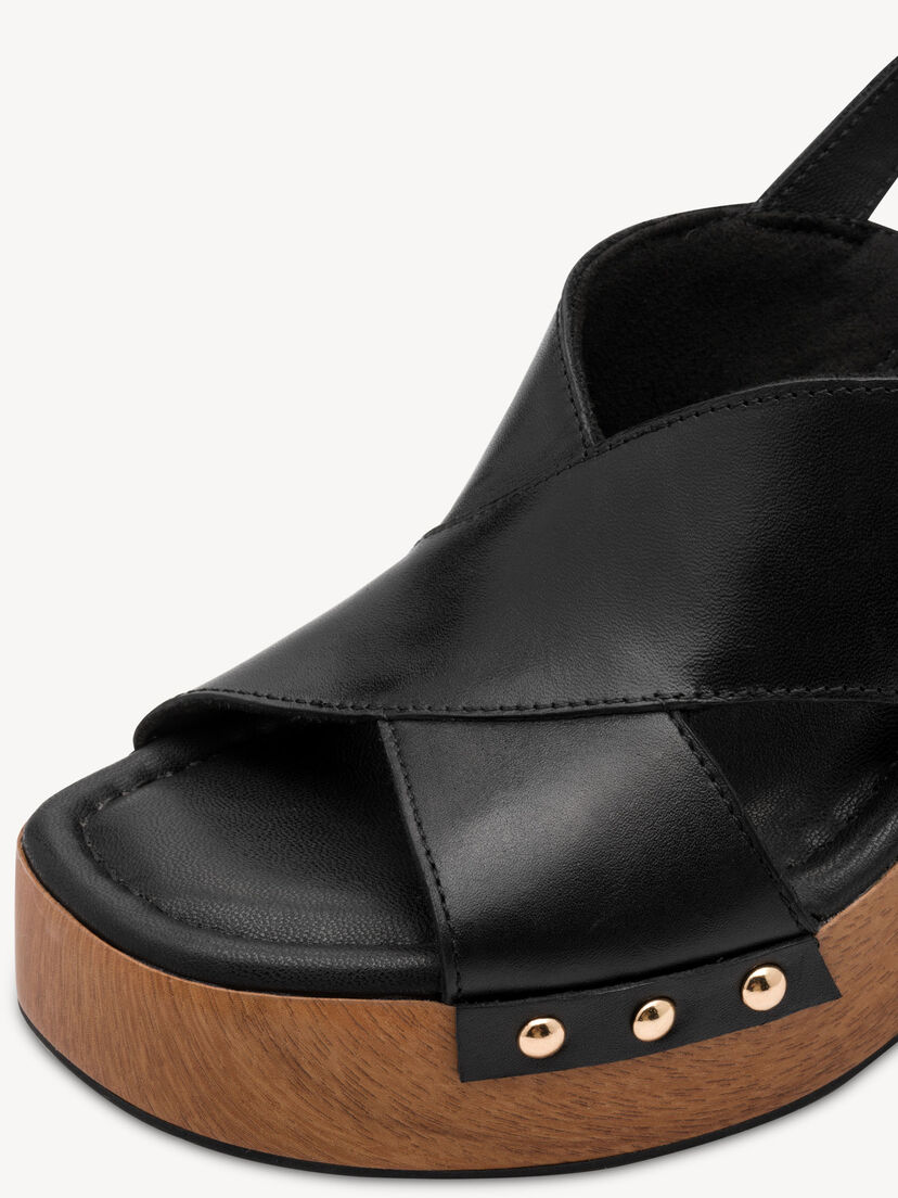 Leren Sandaaltje - zwart, BLACK, hi-res