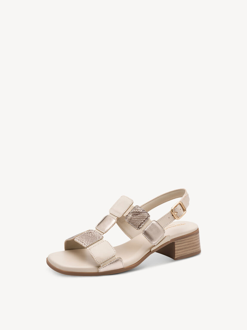 Leren Sandaaltje - beige, BEIGE SNAKE, hi-res