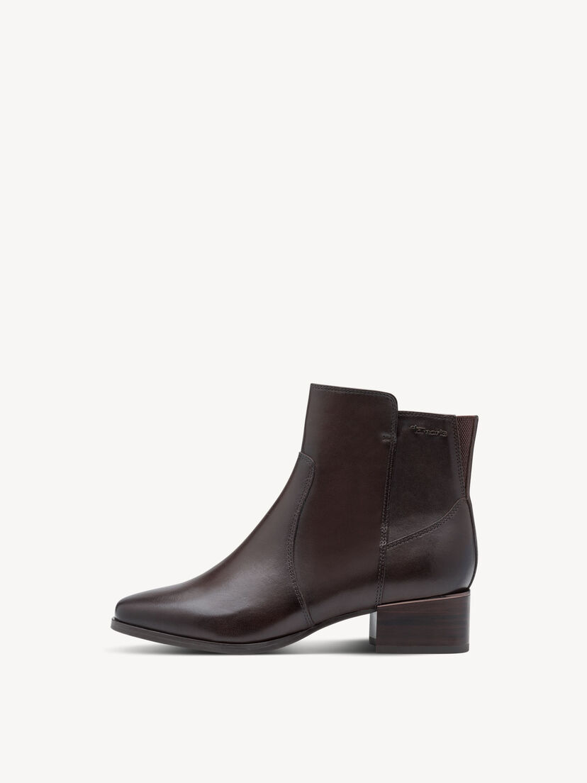 Leren Enkellaarsje - bruin, ESPRESSO, hi-res