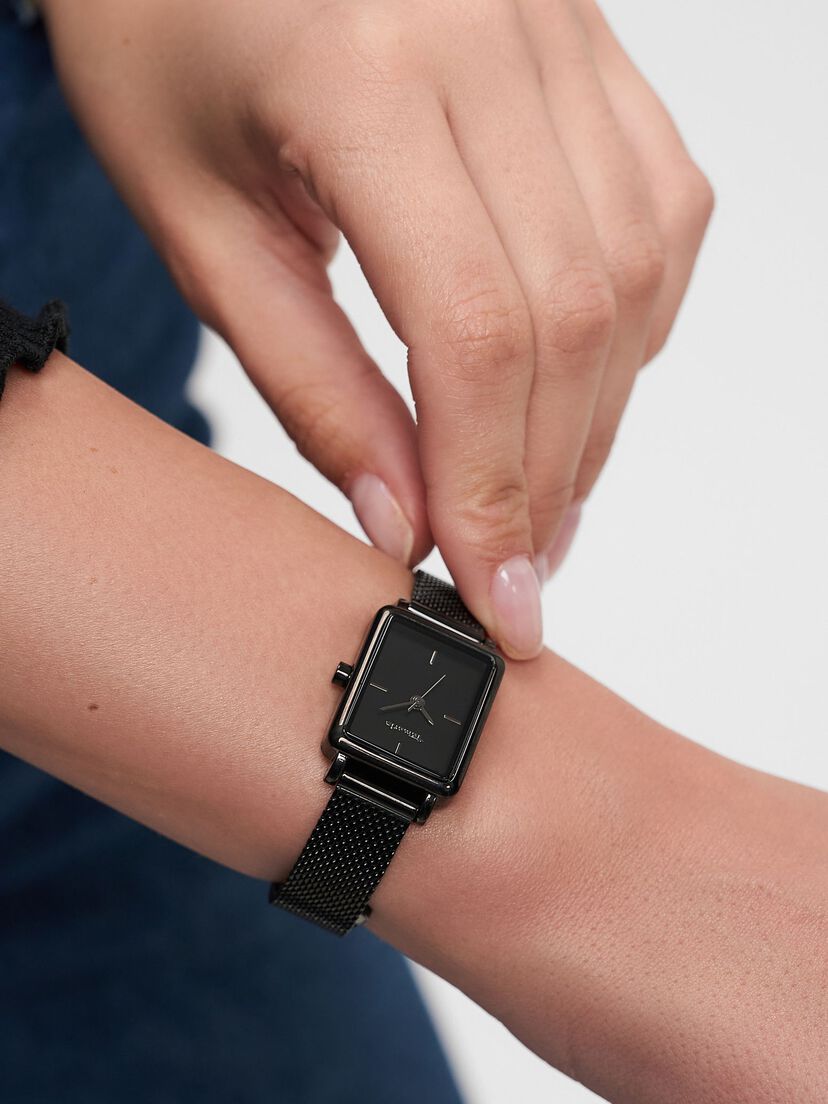 Horloge - zwart, schwarz-schwarz sunray, hi-res