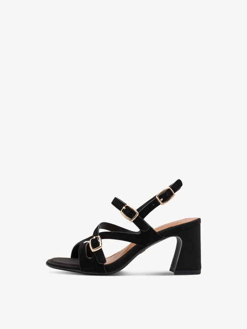 Heeled sandal, BLACK SUEDE, hi-res