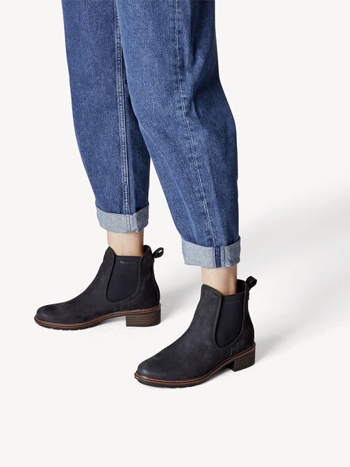 Leder Chelsea Boot - blau, NAVY, hi-res