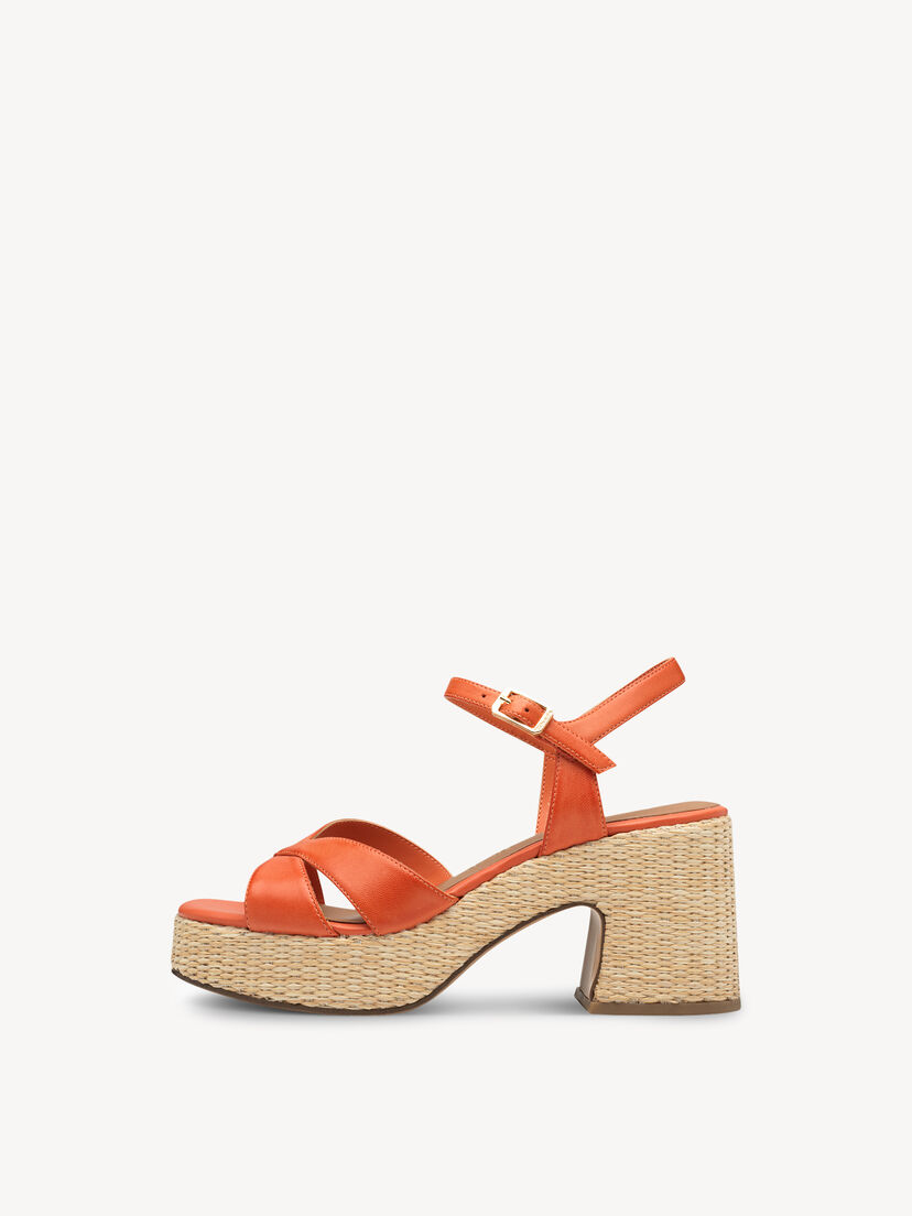 Leren Sandaaltje - oranje, oranje, hi-res