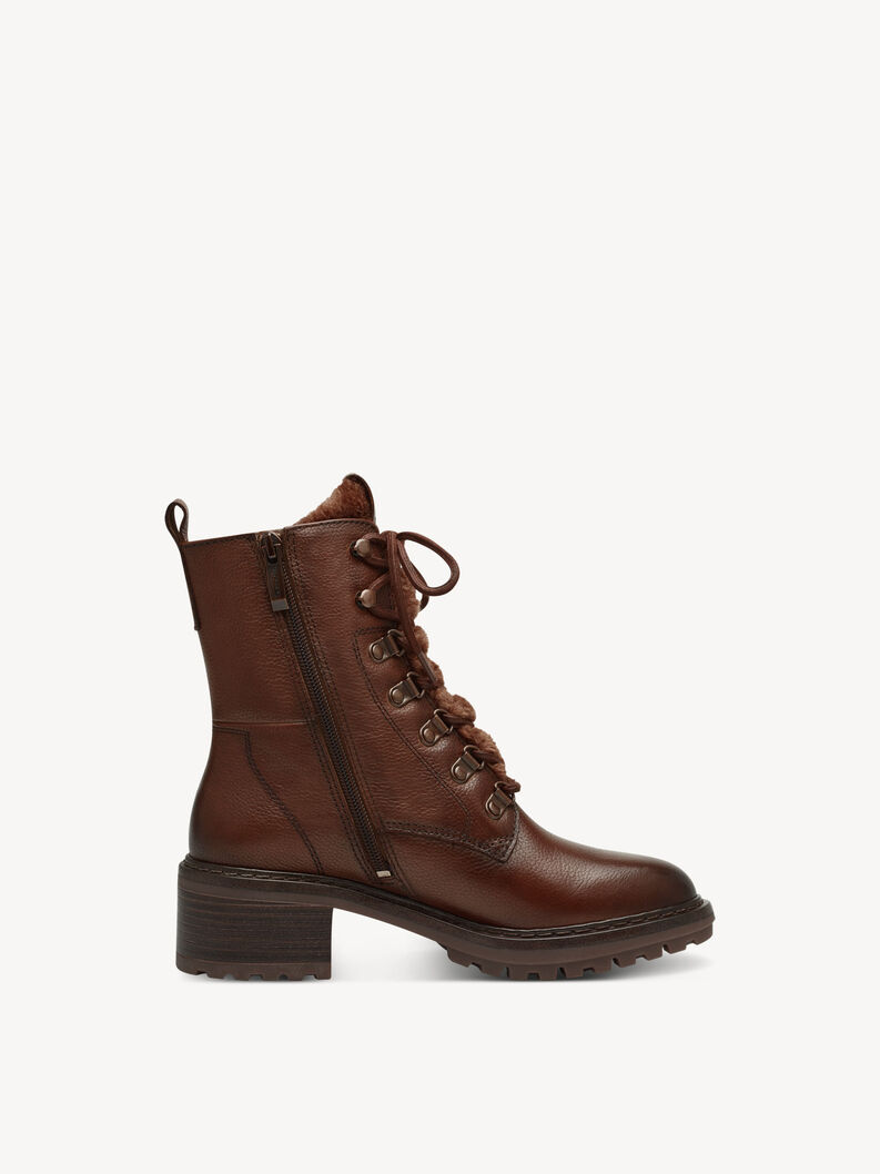 Leather Bootie - brown warm lining, COGNAC, hi-res