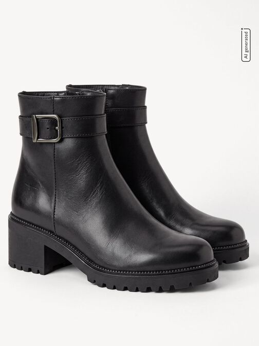 Stiefelette, BLACK LEATHER, hi-res