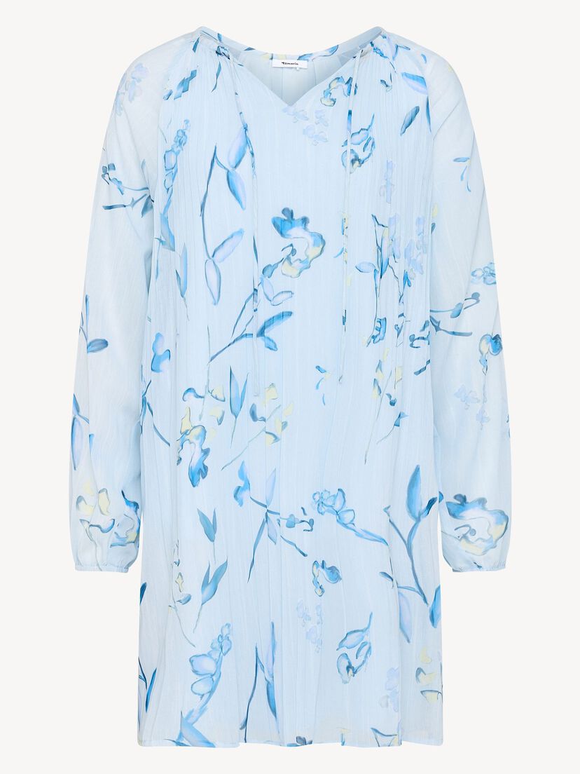 Jurk - blauw, Plein Air Flower AOP, hi-res