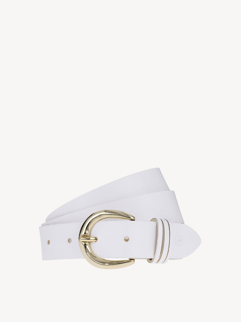 Leather Belt - white, white, hi-res