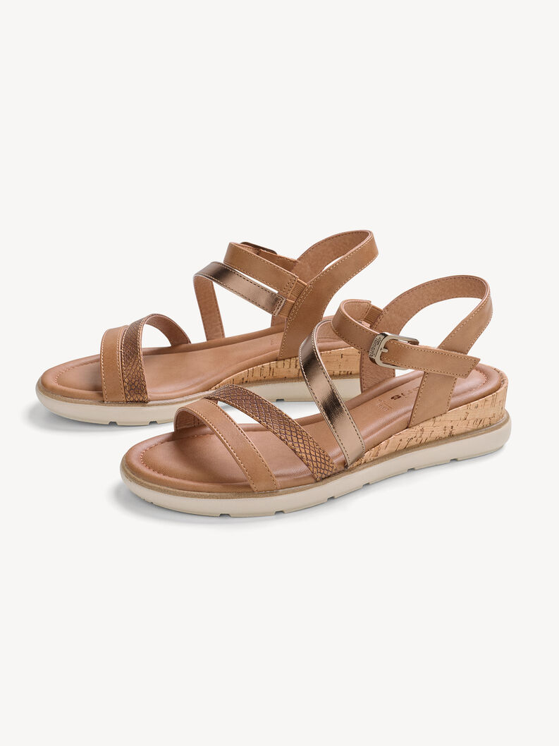 Heeled sandal - brown, COGNAC, hi-res
