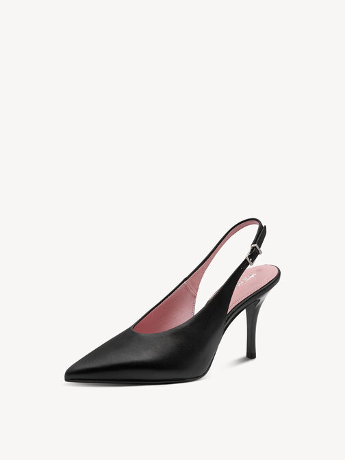 escarpin, BLACK LEATHER, hi-res