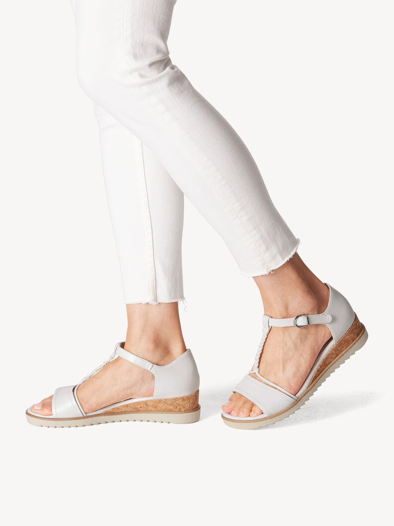 Heeled sandal - white, WHITE, hi-res