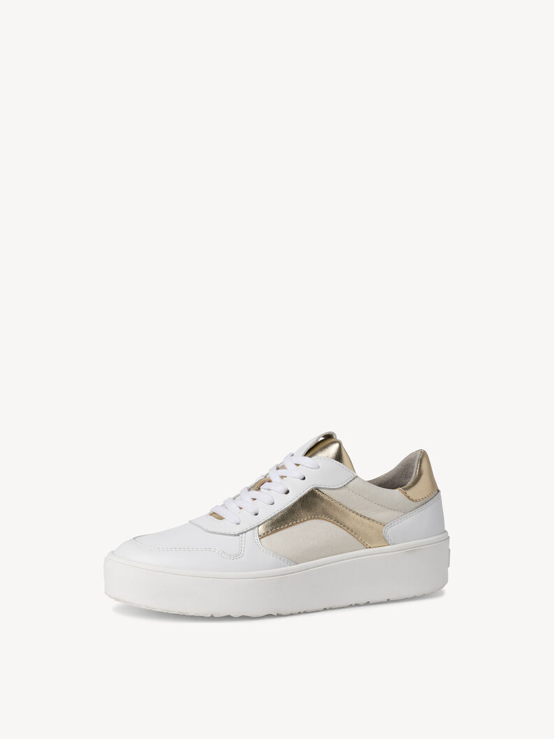 Sneaker - white, WHITE/GOLD, hi-res