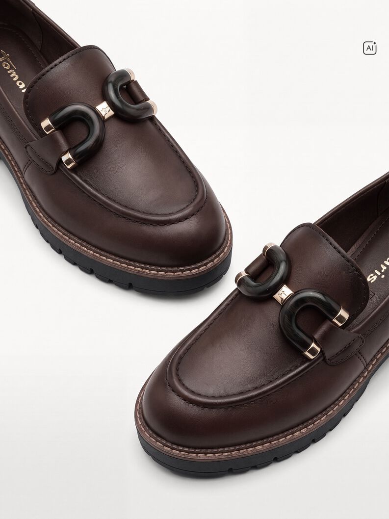 Slipper en cuir - marron, 304, hi-res