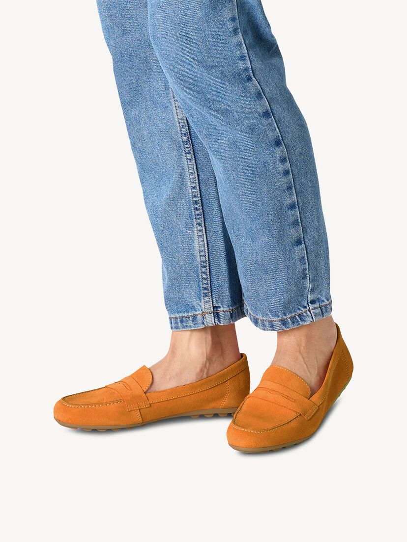 Leren Mocassin - oranje, oranje, hi-res