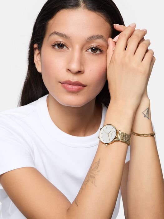 Horloge, gold silber-weiß, hi-res