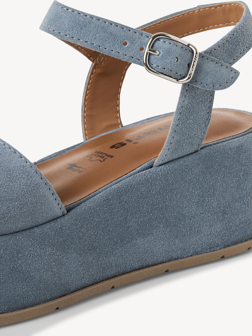 Leren Sandaaltje - blauw, LIGHT BLUE SUE, hi-res