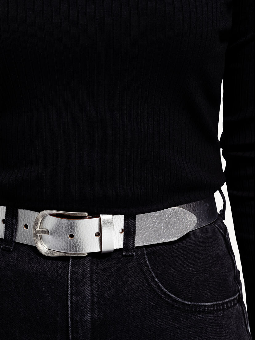 Leren Riem - zilver, Silber, hi-res