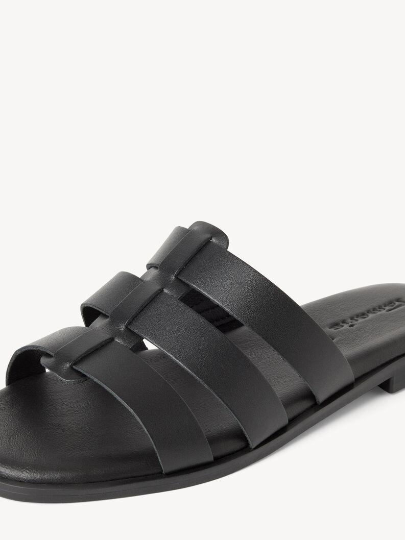 Mule en cuir - noir, BLACK LEATHER, hi-res