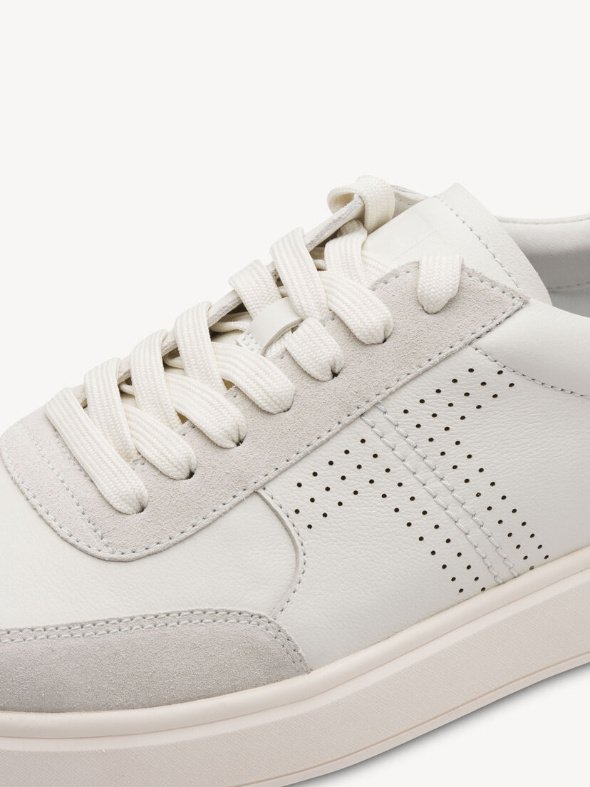 Leren Sneaker - wit, WHITE/DENIM, hi-res