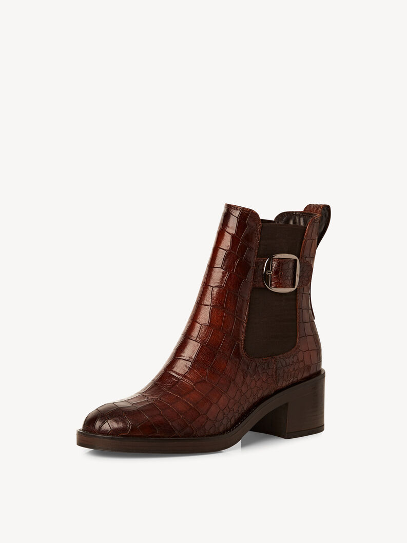 Leather Chelsea boot - brown, COGNAC CROCO, hi-res