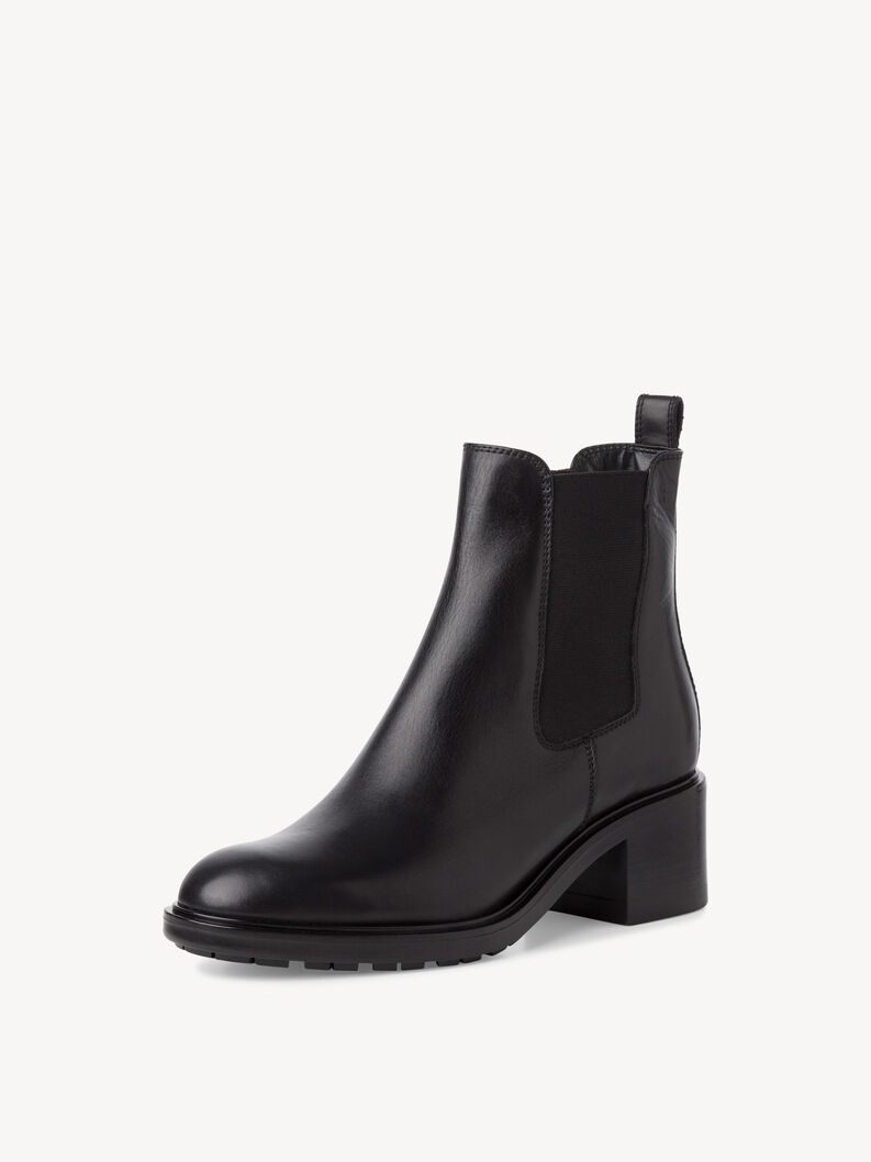 Bottine Chelsea en cuir - noir, BLACK, hi-res