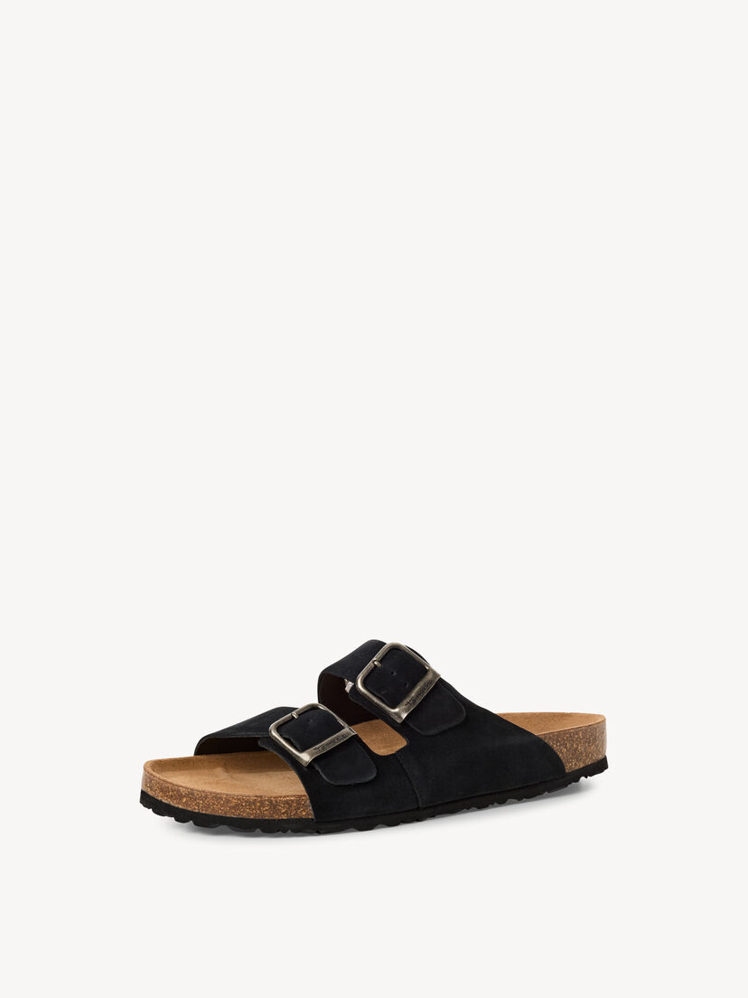 Leren Slipper - zwart, BLACK, hi-res