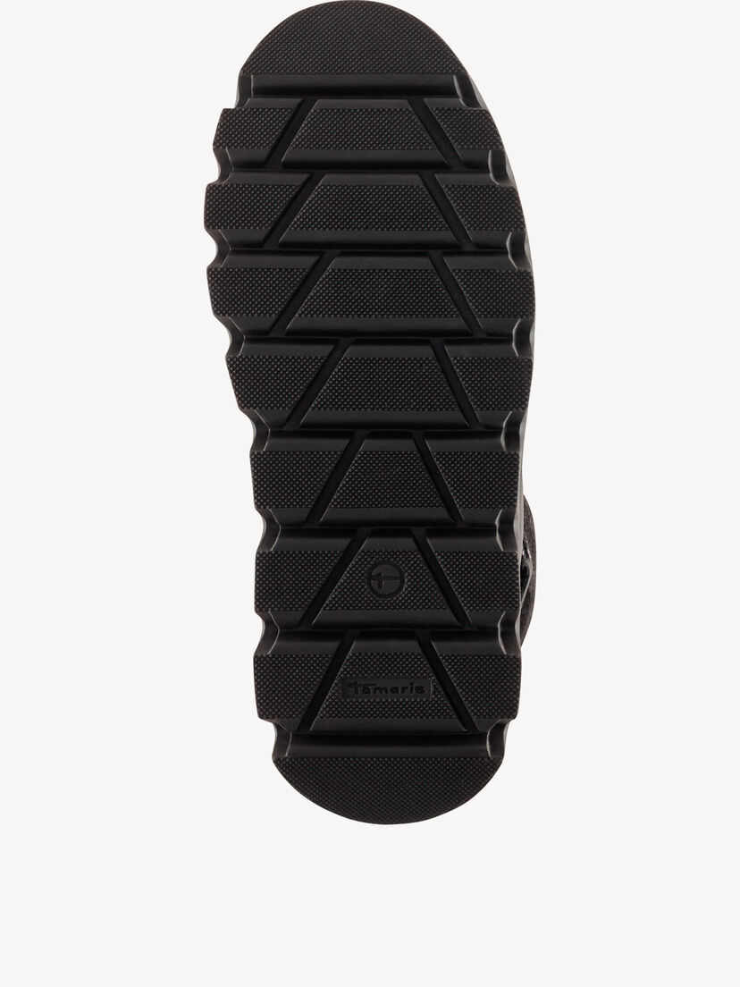 Leren Enkellaarsje - zwart warme voering, BLACK, hi-res