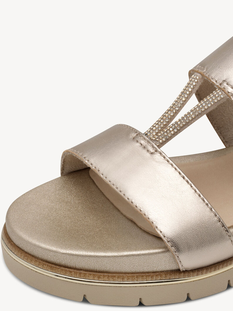 Ledersandalette - gold, LT GOLD, hi-res