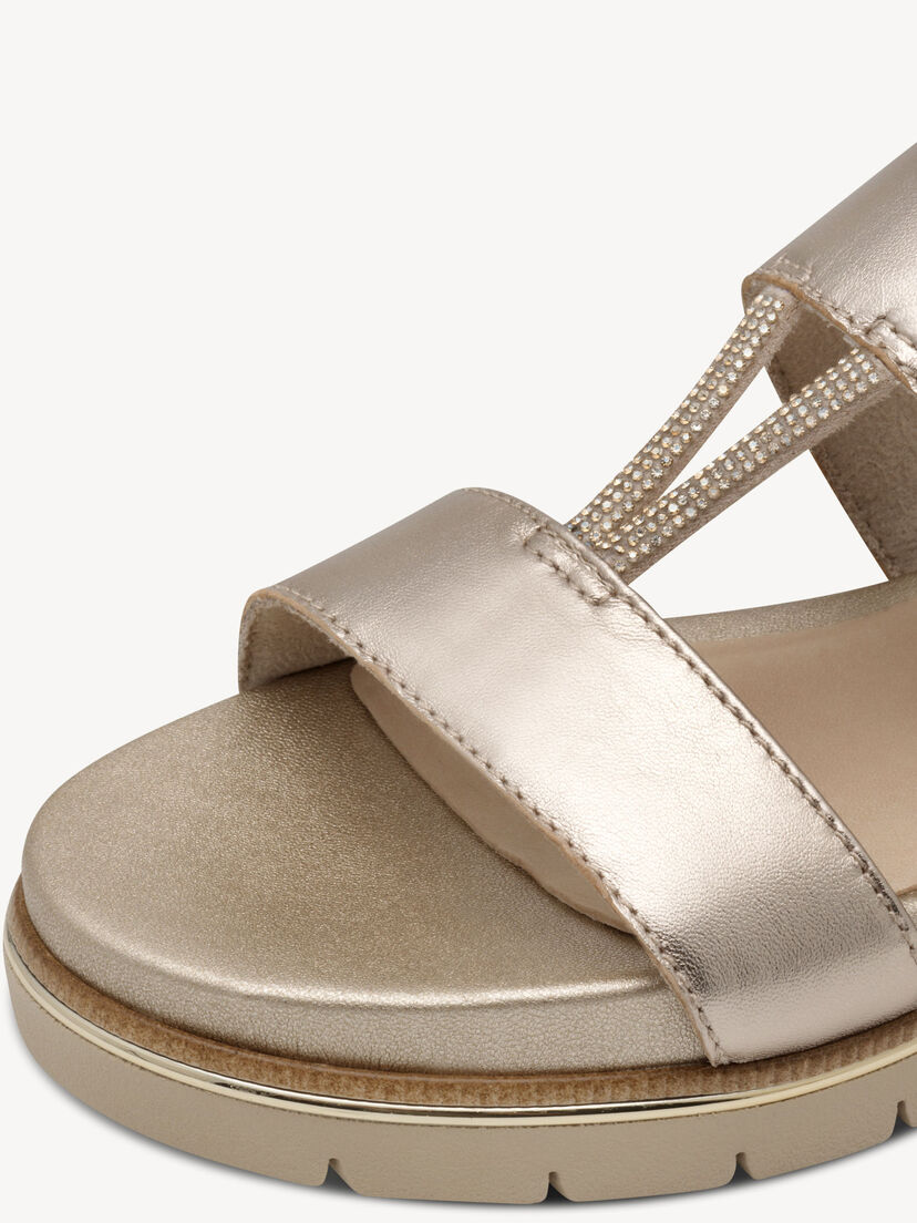 Leren Sandaaltje - goud, LT GOLD, hi-res