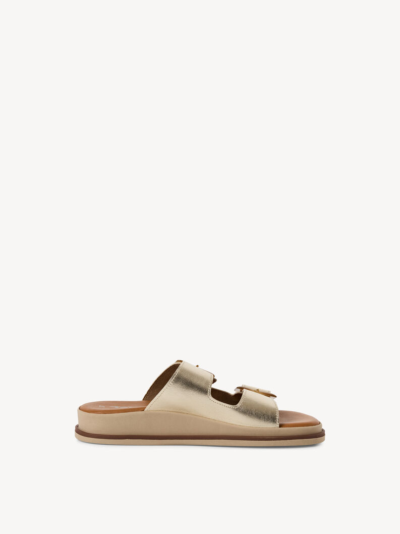 Mule en cuir - doré, LIGHT GOLD MET, hi-res