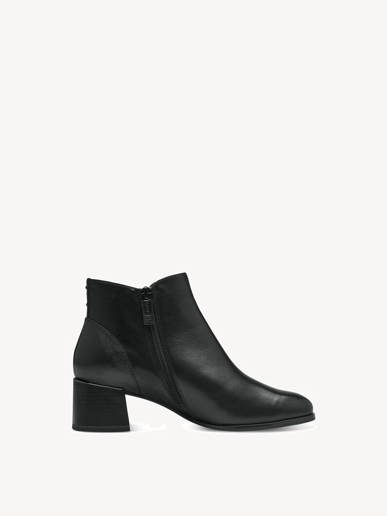 Leather Bootie - black, BLACK, hi-res
