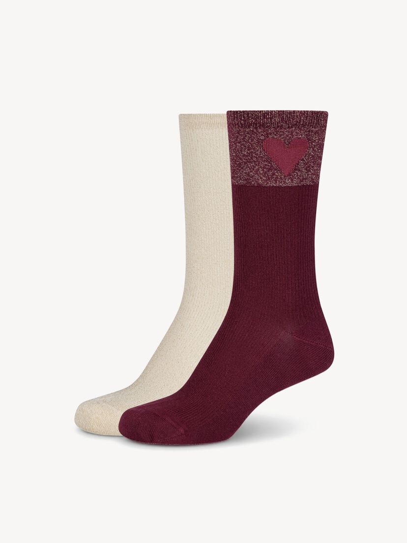Sokken 2-pack - rood, windsor wine, hi-res