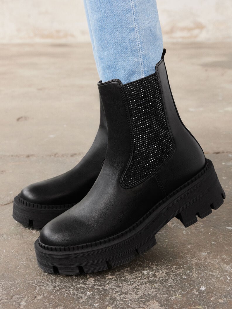 Chelsea boot - sort, BLACK GLAM, hi-res