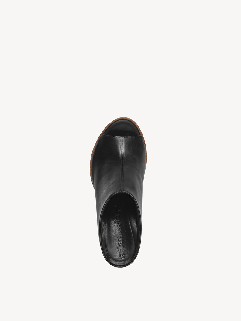 Leren Slipper - zwart, BLACK, hi-res