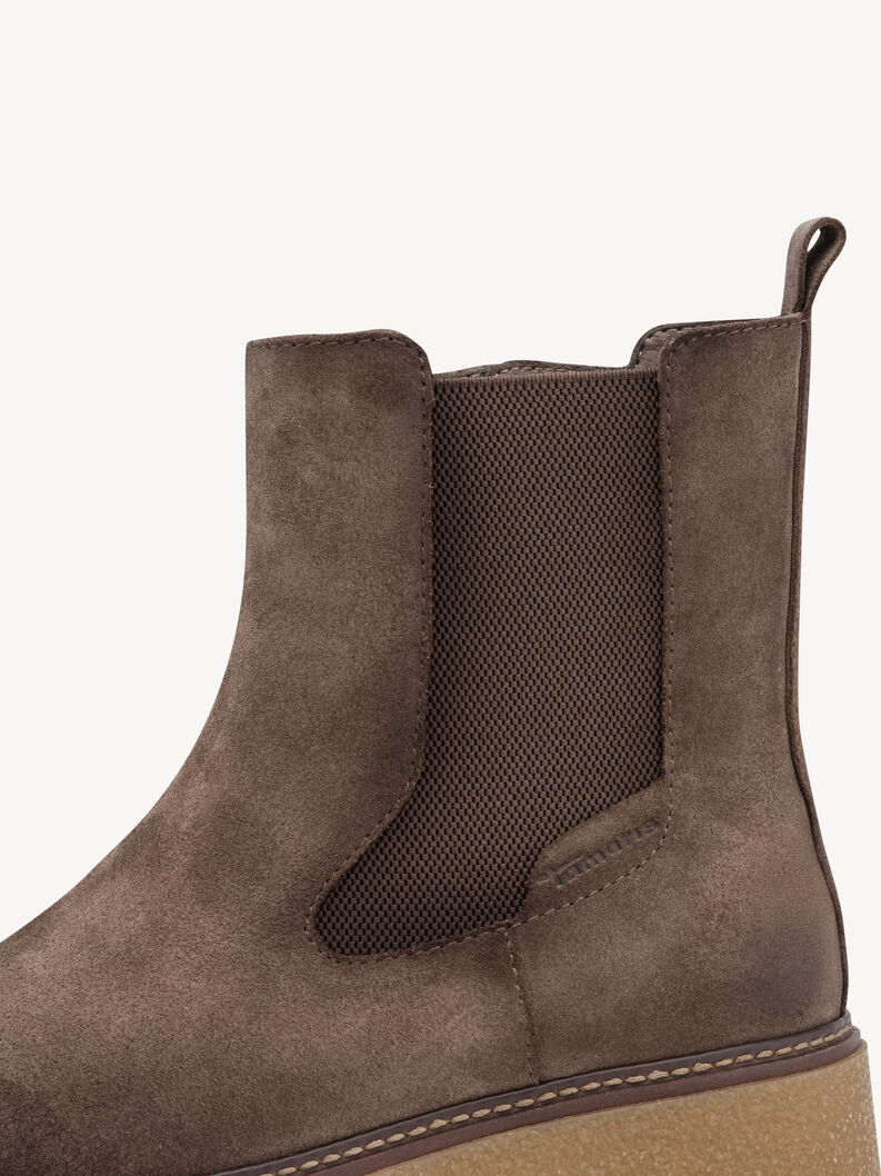 Leren Chelseaboot - grijs, MUSHROOM, hi-res