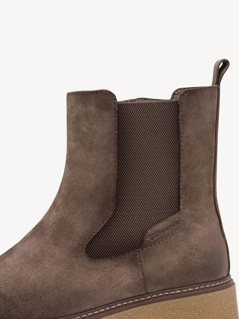 Leren Chelseaboot - grijs, MUSHROOM, hi-res