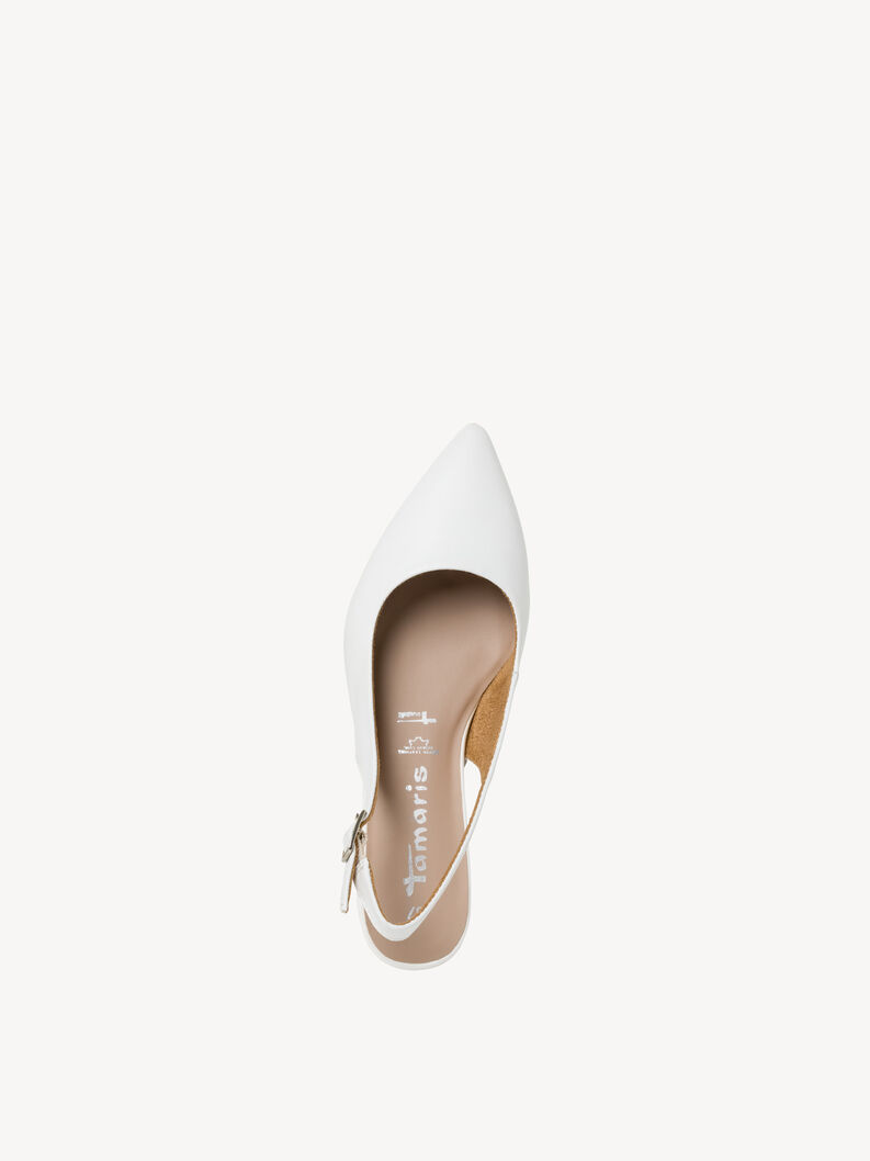 Leren Slingpumps - wit, WHITE LEATHER, hi-res