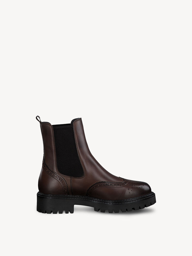 Bottine Chelsea en cuir - marron, DARK BROWN, hi-res