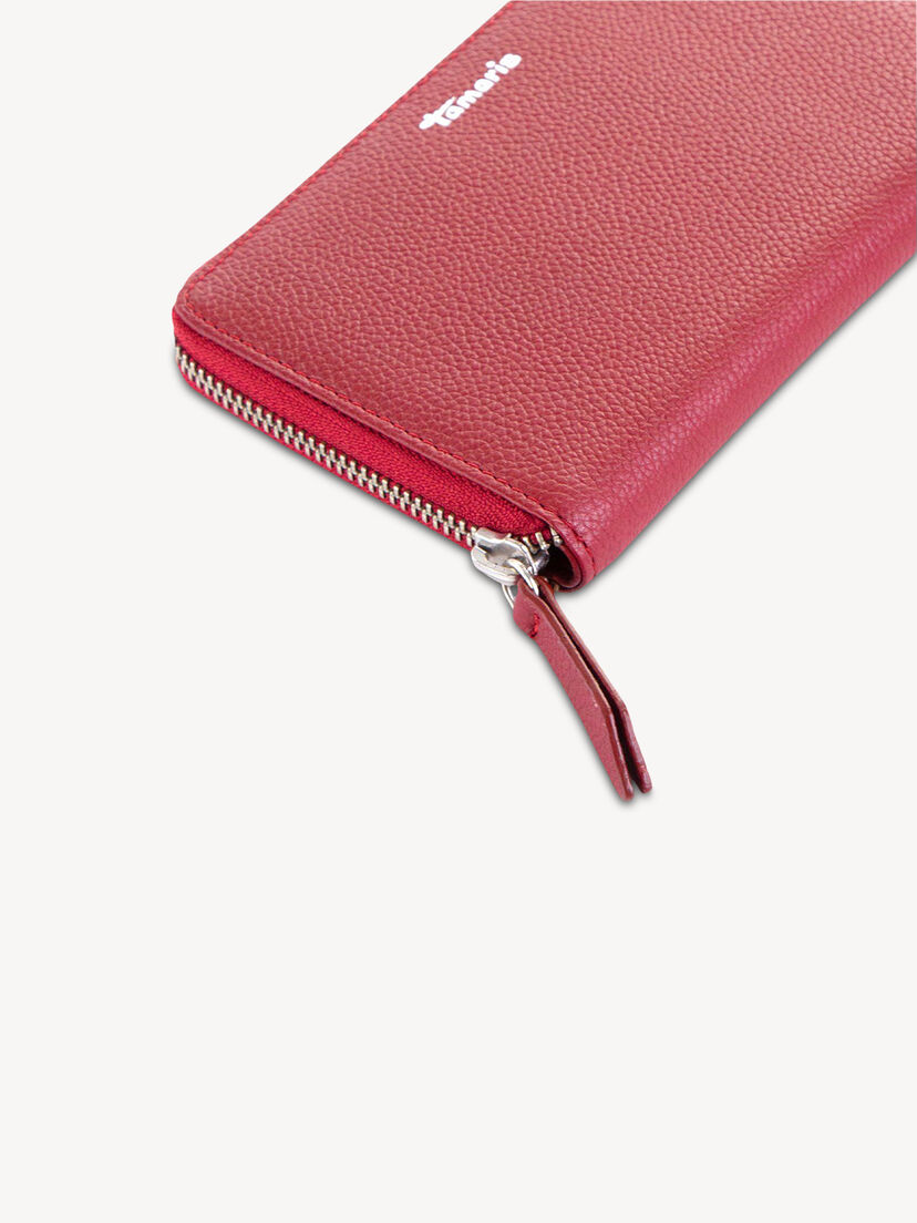 Leren Portemonnee - rood, red, hi-res