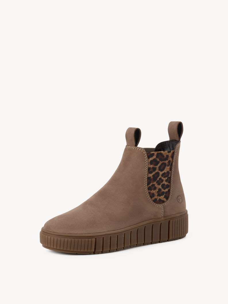 Leather Chelsea boot - beige, TAUPE/LEOPARD, hi-res