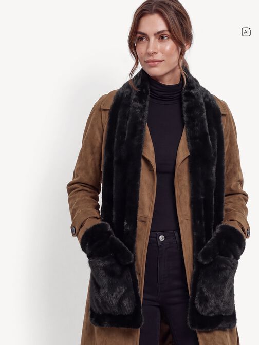 Scarf, black, hi-res