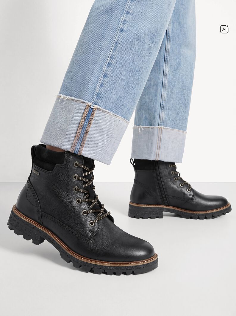 Stiefelette, BLACK LEATHER, hi-res