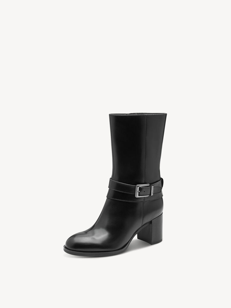 Stiefelette - schwarz, BLACK LEATHER, hi-res