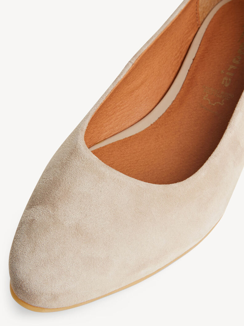 Ballerine en cuir - beige, beige, hi-res